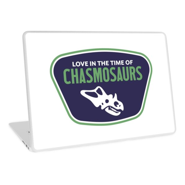 Love in the Time of Chasmosaurs logo laptop cover