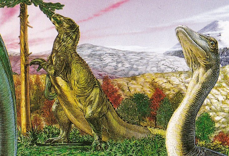 Iguanodon and Troodon by Ian Coleman
