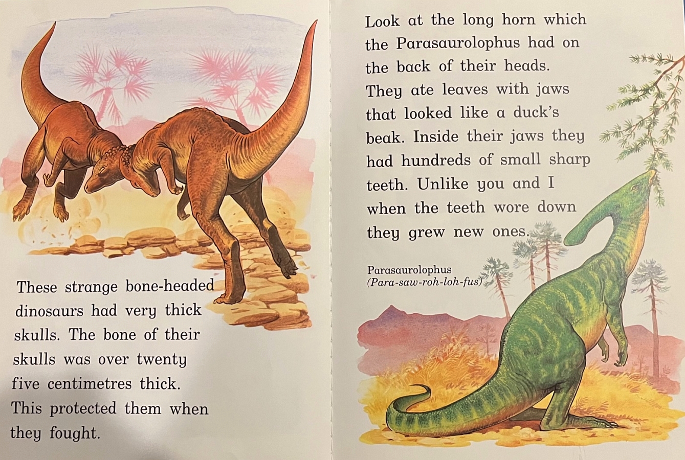Pachycephalosaurus and Parasaurolophus by Bob Hersey
