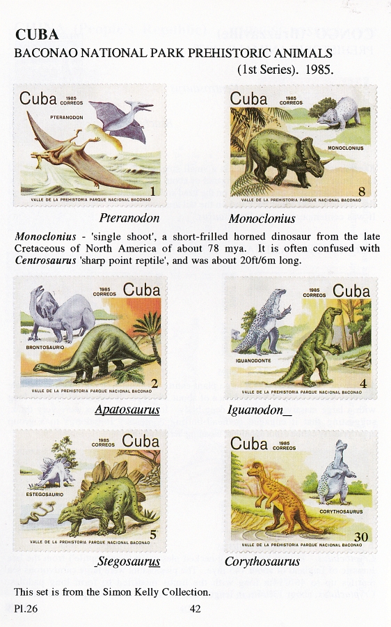 Baconao National Park Prehistoric Animals stamps from Cuba