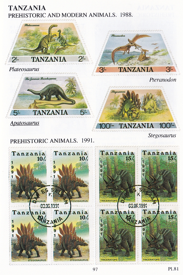 Tanzania stamps from 1988 and 1991